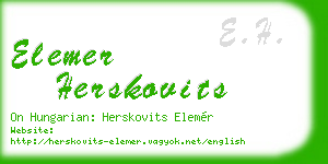 elemer herskovits business card